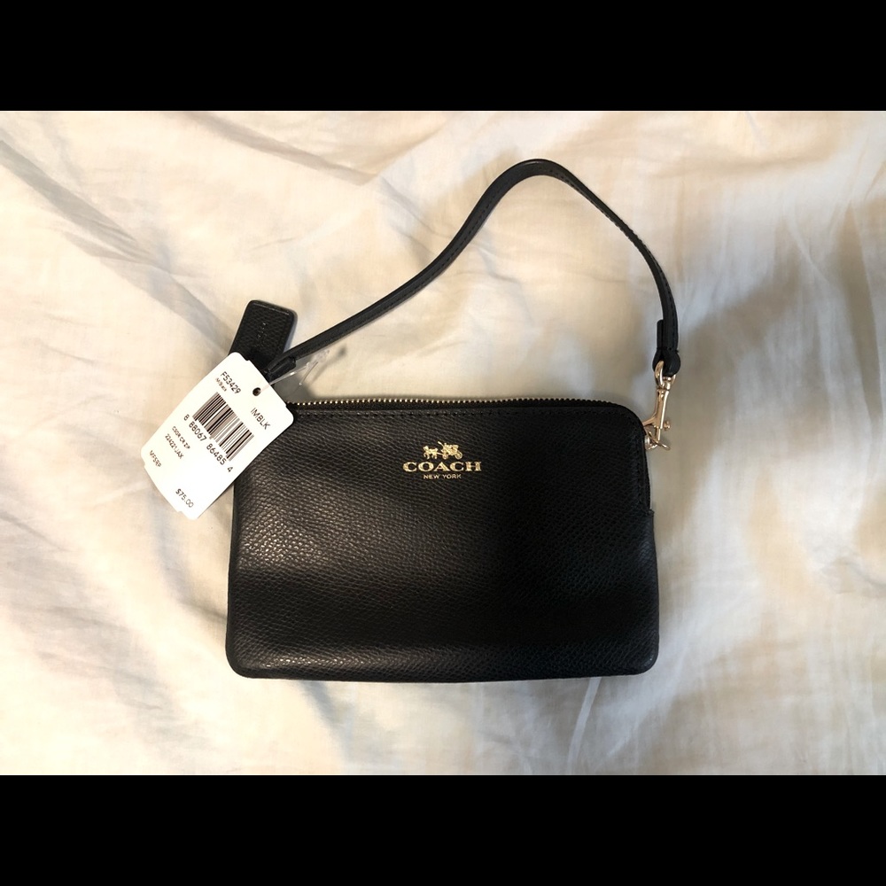 Coach wrist wallet black